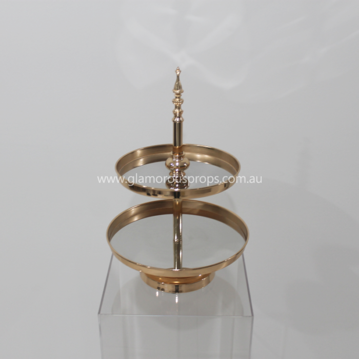 Gold two tier cake stand